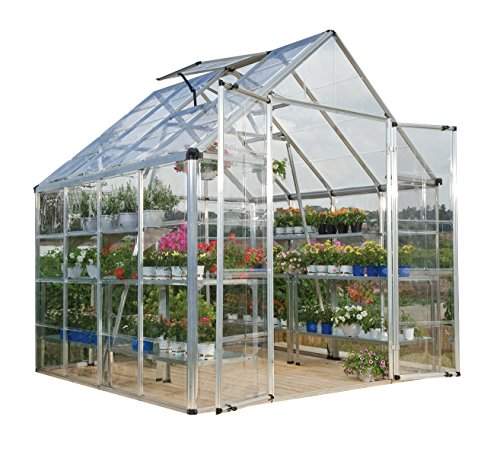 Palram Snap & Grow 8′ Series Hobby Greenhouse – 8 x 8 x 9 Silver