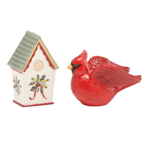 lenox Winter Greetings Salt and Pepper, Cardinal Birdhouse