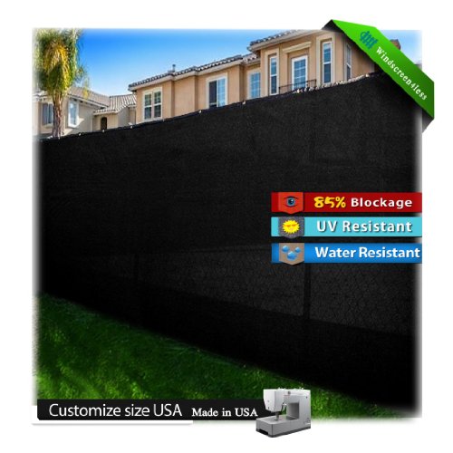 5’x50′ Black Fence Privacy Screen Taped with Brass Grommets Mesh Fabric