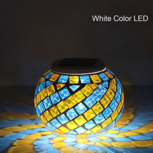 ThefancyTM Mosaic Color Changing LED Solar Christmas Gift light, Solar Powered and Waterproof Flameless Light Lamp for Indoor or Outdoor Decorations