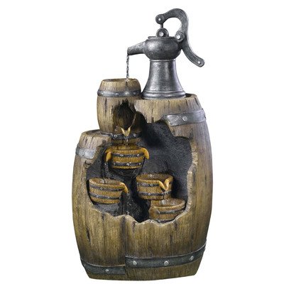 Alpine Old Fashion Pump Pouring Barrel Fountain