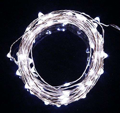 The Original Starry String Lights Pure White Color LED’s on a Flexible Silver Copper Wire – 20ft LED String Light with 120 Individually Mounted LED’s. Set the Mood You Want Anywhere! – Perfect For Creating Instant Appeal in Any Setting – Parties, Bedrooms, or an Intimate Environment Anywhere in the Home and Christmas Decoration, Waterproof LEDs