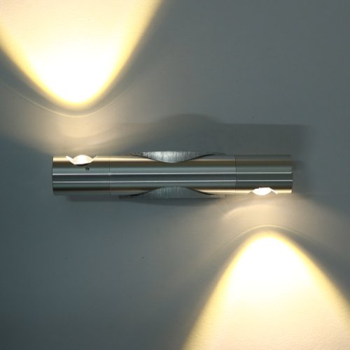 ProDeals® 6W(2*3W) white LED Wall Sconces Light Fixture Hardwired Angle-adjustable for Theater Studio Store Hall Porch Corridor Bedside Bedroom Mirror-light (Warm white(white base))