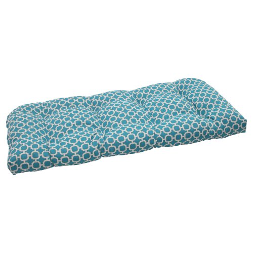 Pillow Perfect Indoor/Outdoor Hockley Wicker Loveseat Cushion, Teal