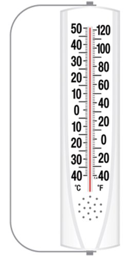 Springfield 90109 8.75 inch Indoor-Outdoor Vertical Theremometer with Mounting Bracket F and C