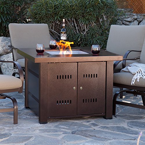 XtremepowerUS Out door Patio Heaters LPG Propane Fire Pit Hammered Bronze Steel Finish