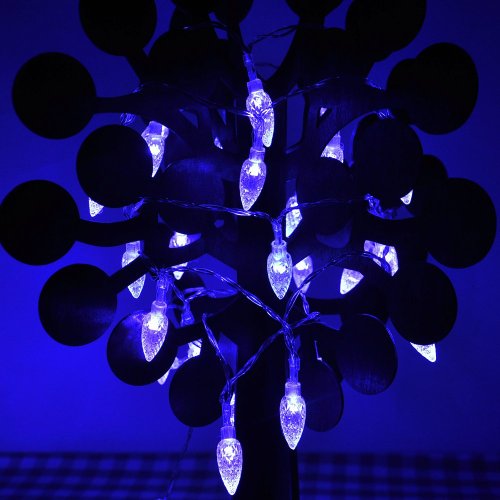 GBB 16ft 28 LED Strawberry Outdoor String Lights For Party Garden Patio Lawn Fence Pergolas Christmas and Halloween decorative (Blue)