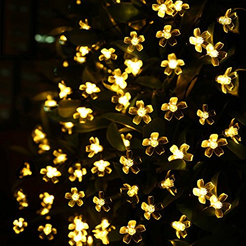 LE® Solar Fairy Lights, 23ft, Waterproof, 50 LEDs, 1.2 V, Warm White, Portable, with Light Sensor, Outdoor Blossom String Lights, Ideal for Christmas, Wedding, Party