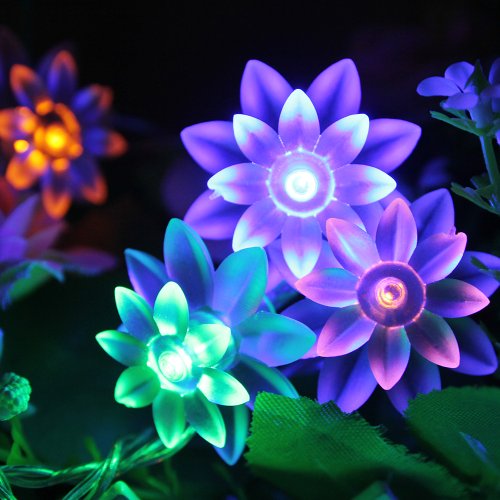 Innoo Tech LED Christmas String Lights Battery Operated Fairy Light for XMAS 40 LED Bulb Double-deck Lotus RGB Beads