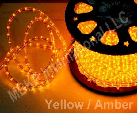 YELLOW 12 Volts DC LED Rope Lights Auto Lighting 10 Meters(32.8 Feet)