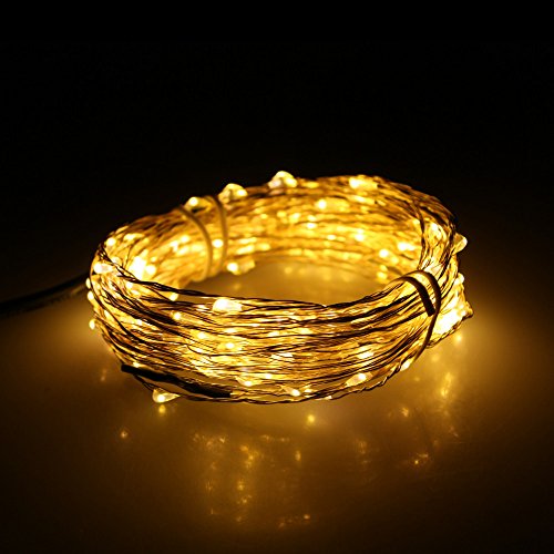 LOFTEK® Waterproof Heat-insulated Starry String LED Lights – 7.5m/25ft 150 micro LEDs, High quality flexible Copper Wire. – Perfect Choice for Christmas, Wedding, Parties, Bedrooms, Outdoor or Indoor Decoration. (Warm White)