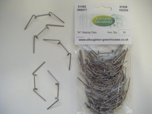 50 Thick Stainless Steel “W” Wire Greenhouse Glazing Clips