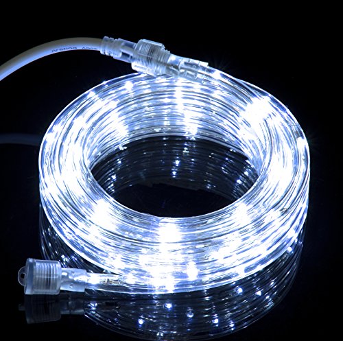 10.6FT Cool White LED Flexible Rope Light Kit For Indoor / Outdoor Lighting, Home, Garden, Patio, Shop Windows, Christmas, New Year, Wedding, Party, Event