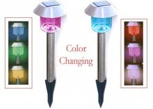 Garden Sun 12-Pack Stainless Steel Hut Color Changing LED Solar Lights