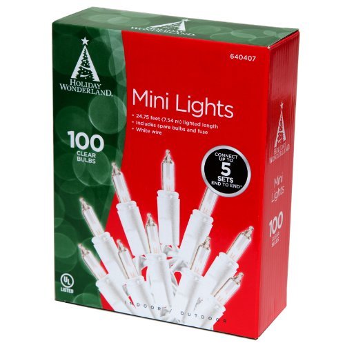 Noma/Inliten 100-count Clear Christmas Light Set White Wire