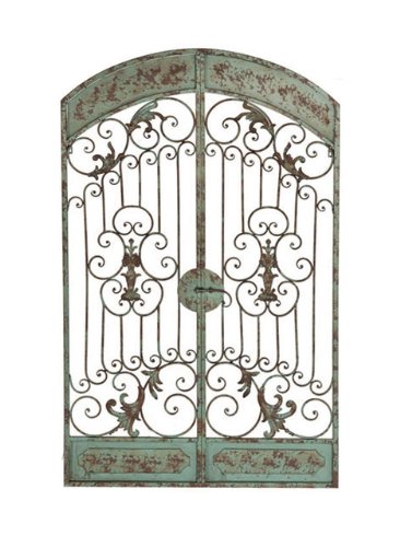 52″ English Garden Vintage Inspired Weathered Verdigris Decorative Gate