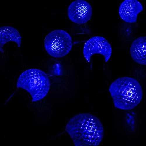 M&T TECH Solar Christmas String Lights 30 Round Ball Lights For Outdoor Party Garden Patio Lawn Fence pergolas-Blue