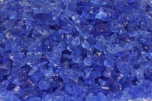 American Fireglass 9 to 12mm Fire Pit and Outdoor Fireplace Glass, Small, 10-Pound, Light Blue