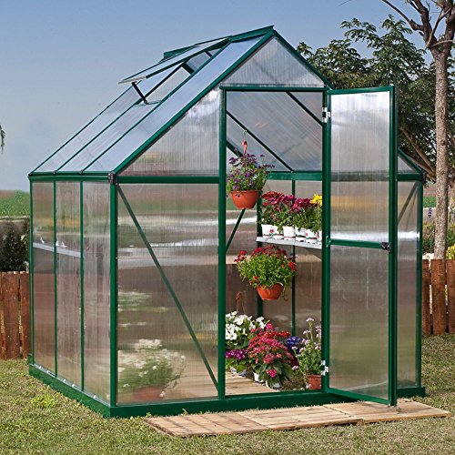 Palram Nature Series Mythos Hobby Greenhouse – 6 X 8 X 7 Forest Green