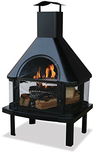 Uniflame Firehouse with Chimney, Black