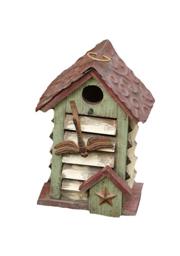 Your Heart’s Delight Dragonfly Birdhouse with Tin Shutters, 5-1/4 by 8-3/4 by 3-1/2-Inch