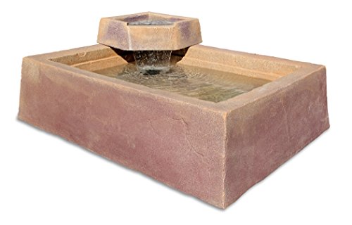 Tiered Artificial Stone Water Feature (Sedona Sunset) (16″H x 46″W x 62″D)