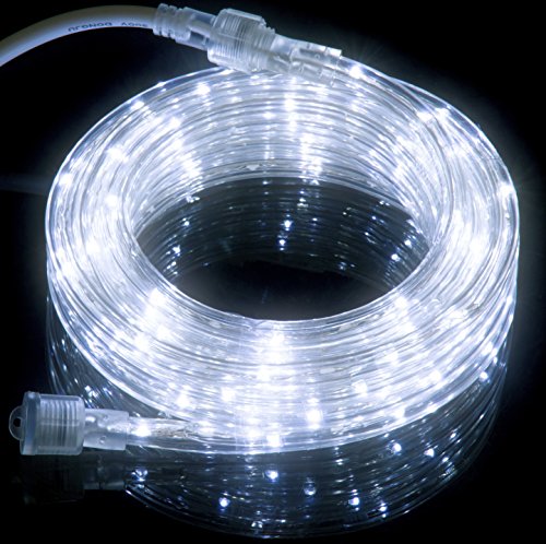 16FT Cool White LED Flexible Rope Light Kit For Indoor / Outdoor Lighting, Home, Garden, Patio, Shop Windows, Christmas, New Year, Wedding, Birthday, Party, Event