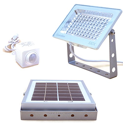 GUARDIAN 580X Solar Security Floodlight with Standalone PIR Motion Sensor and Lithium Battery, 730 Lumen Full Brightness