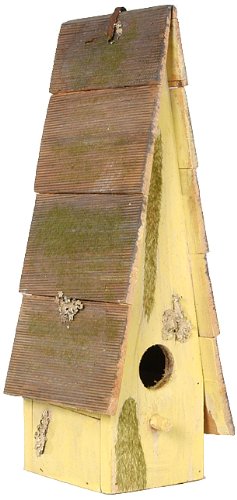 Fantastic Craft 5 by 14-Inch Decorative Birdhouse, Tall, Yellow