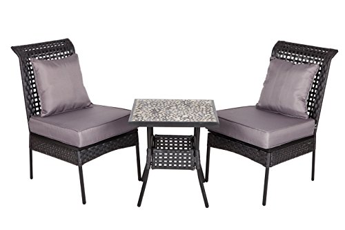 Patio Sense Havasu 3-Piece All Weather Wicker Bistro Set