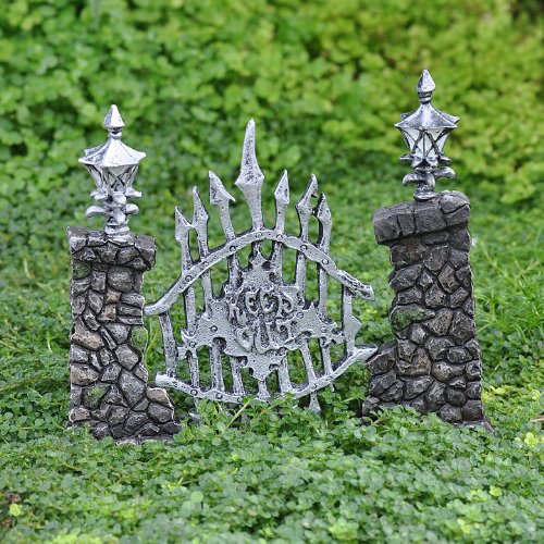 Miniature Fairy Garden Scary “Keep Out” Gate