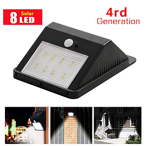 [New Version 8 Led] Wireless LED Solar Motion Sensor Light;Bigger Size Brighter Daimond Pattern Waterproof Security Motion Sensor Light ;Solar Lights ,Path Lights for Patio / Deck / Garden / Courtyard/ Outside Wall (1 Pack)