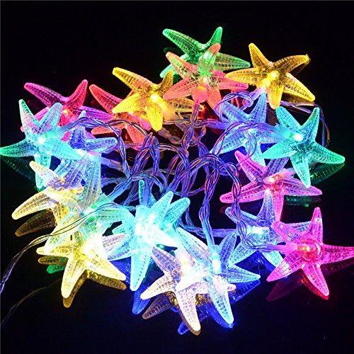 TLT 20 LED Starfish Shaped String Lights (Multi-color), Great for Beach Party LED016