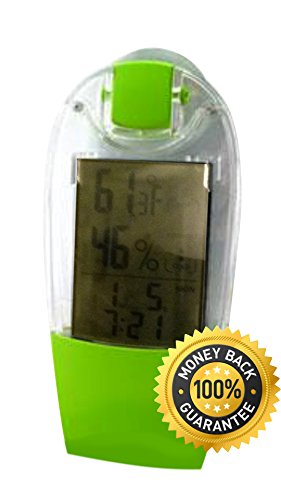Indoor Outdoor Thermometer-Solar Power-Electronic-Hygrometer-Digital Thermometer-This Water Resistant-Wireless-Humidity Monitor Watches Your Greenhouse- Lawn And Garden-Patio-Sauna-Terrarium- Window-To Insure Accuracy