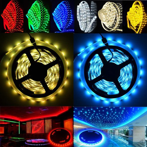 Happy Hours® 1-30 M SMD 5050 30 Led/M Waterproof Flexible Multicolor RGB LED Light Strip Changing LED Strip Kit Great Decoration for Christmas Lighting, Indoor / Outdoor Rope Lighting, Ceiling Light, Kitchen Lighting + 12V Power Supply + 44 Key Remote Controller 3M