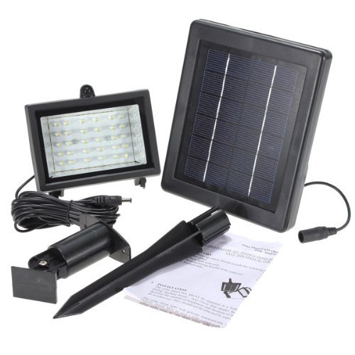 Signstek Rechargeable Waterproof Solar Powered 30 LED Spot Light White Lamp with Lithium Battery Inside for Lawn, Garden, Road, Hotel, etc.