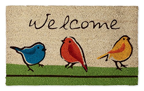 DII Natural Coir Fiber, 18×30″ Entry Way Outdoor Door Mat with Non Slip Backing – For the Birds