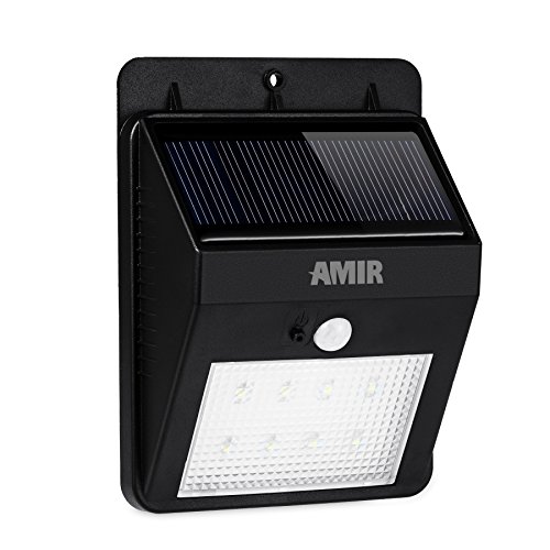 [Upgrade 8 LED]Amir® Solar Lights Outdoor Bright Light Solar Energy Powered – Waterproof – Motion Sensor-Detector Activated /Dusk to Dawn Dark Sensing Auto On / Off. LED light For Patio, Deck, Yard, Garden, Home, Driveway, Stairs, Outside Wall