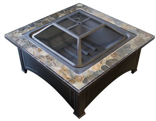 Hiland Wood Burning Fire Pit with Square Table