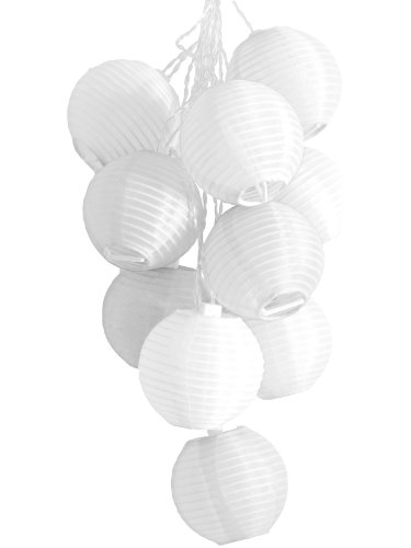 Allsop Home and Garden Soji Mini Solar String of Ten Lanterns, White, 1-Count