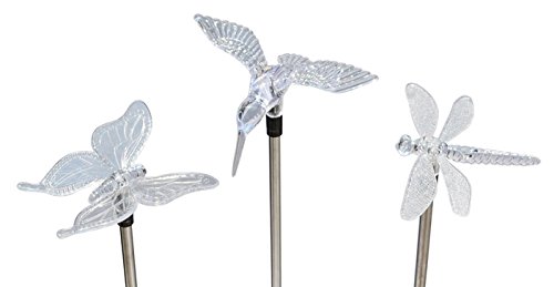 Solar Wholesale KB104-E Hummingbird, Butterfly and Dragonfly Garden Stake Lights for Garden Decoration and Flower Beds