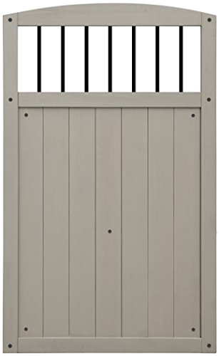 Yardistry Gate with Black Baluster Inserts, 42-Inch by 68-Inch, Gray