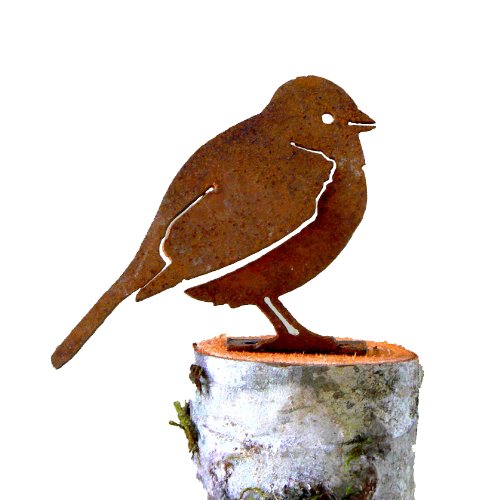 Elegant Garden Design Field Sparrow, Steel Silhouette with Rusty Patina
