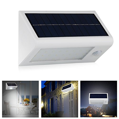 InnoGear® Waterproof IP65 Solar Powered Outdoor Motion Sensor Light 32 LED Staircase Stair Step Stairway Path Landscape Garden Floor Wall Patio Lighting Lamp (White)