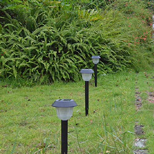 M&T TECH One Package Bright LED Solar Path Lights Solar Powered Landscape Lighting for Outdoor, Lawn, Garden, Pathway, Driveway, Yard, Etc Waterproof Lamp