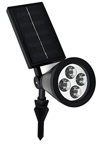 E-Bro Outdoor Solar Powered 4 LED Garden Yard Landscape Lawn Spot Spotlight Flood Lamp