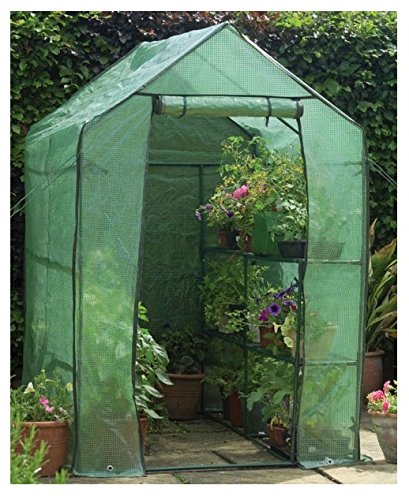 Happy Planter Walk-in Portable Greenhouse with Shelving, 6’3″ x 4′ x 6’3″