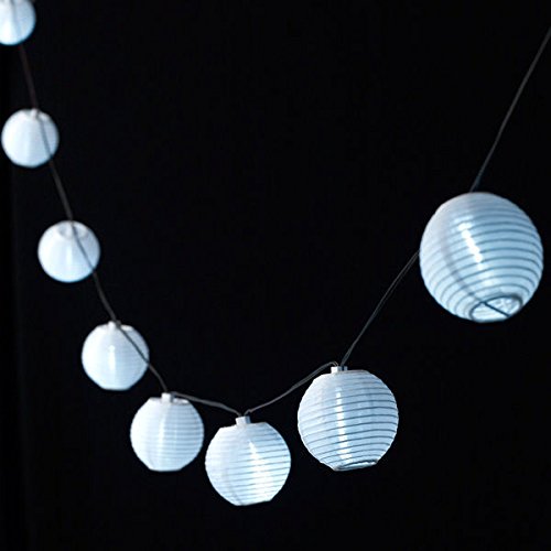 Porpora® LED Solar Chinese String Light Lantern Catalog (Porpora® 10 Pc White LED Solar Chinese String Light Lanterns)