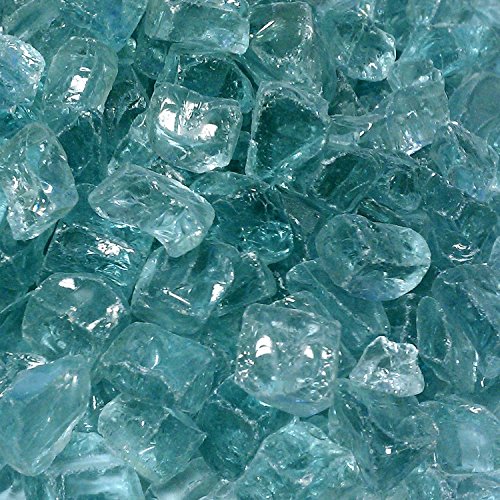 American Fireglass 5-Pound Fireplace and Fire Pit Glass, 1/2-Inch, Azuria Blue