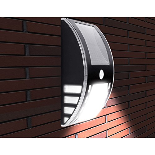 LE Solar Powered LED Motion Sensor Light, Wireless Night Light, Wall Light, Security Light for Door, Entrance, Pathways, Patios, Garden, Daylight White